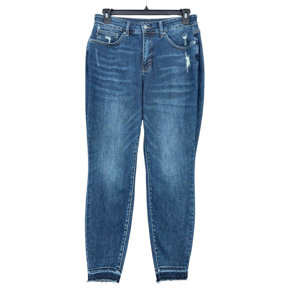Judy Blue Skinny Fit Distressed Jeans Women 16W Cotton Blend Blue JB88417